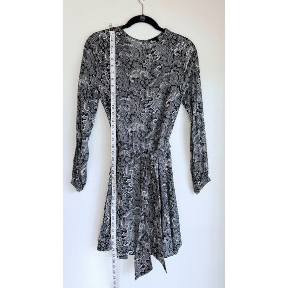 NEW The Kooples Women's Paisley Print Belted Mini Dress in Black Size 1 (US4) - Picture 13 of 16